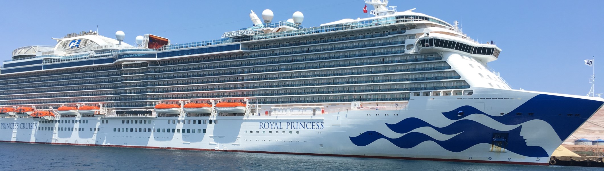Royal Princess cruise ship on the open ocean.