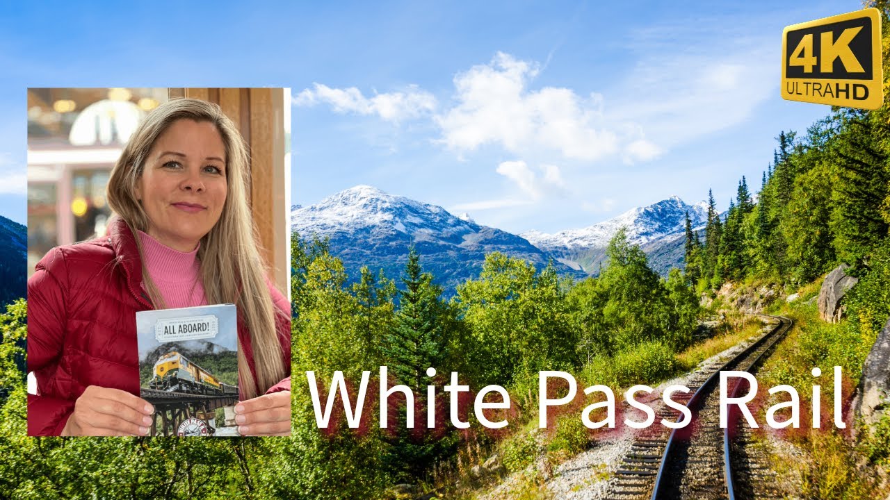White Pass and Yukon Route Railroad train through the mountains of Skagway, Alaska.